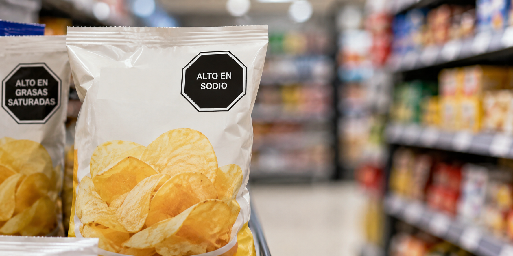 Etiquetado frontal de alimentos: octágonos de advertencia