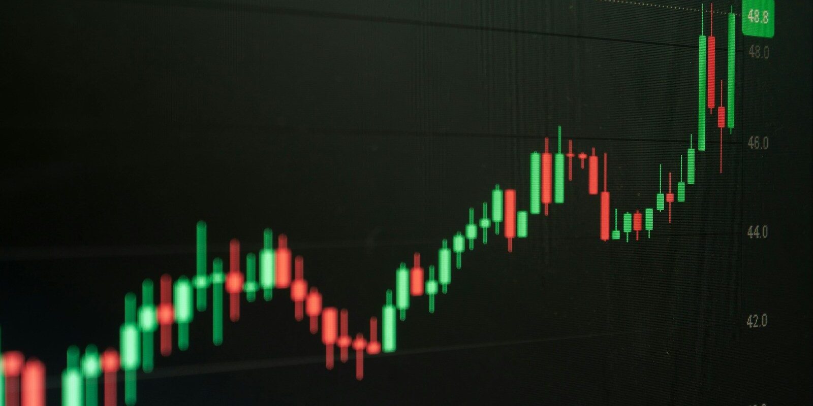 Stock chart indicates growth and potential profit
